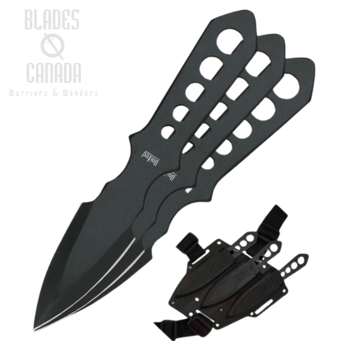 UC Lightning Bolt Triple Throwing Knife Set, ABS Sheath w/Nylon Harness, UC2904
